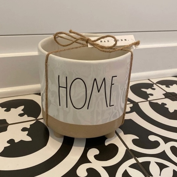 Rae Dunn “HOME” Ceramic Planter Pot with Feet